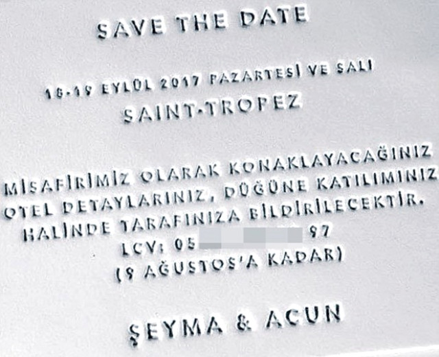 Acun Ilıcalı nikah davetiyesi
